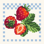 Fruit Pattern G015 Cross Stitch Pattern PDF, Easy Embroidery Chart, DMC 12 Colors, 61 x 60 Stitches, Instant Download