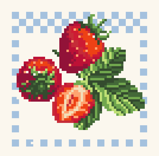 Fruit Pattern G015 Cross Stitch Pattern PDF, Easy Embroidery Chart, DMC 12 Colors, 61 x 60 Stitches, Instant Download