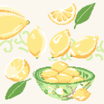 Fruit Pattern G023 Cross Stitch Pattern PDF, Easy Embroidery Chart, DMC 10 Colors, 141 x 133 Stitches, Instant Download