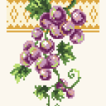 Fruit Pattern G046 Cross Stitch Pattern PDF, Easy Embroidery Chart, DMC 12 Colors, 58 x 81 Stitches, Instant Download