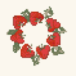Fruit Pattern G073 Cross Stitch Pattern PDF, Easy Embroidery Chart, DMC 9 Colors, 53 x 53 Stitches, Instant Download
