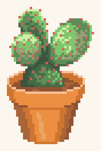 Cactus Cross Stitch Pattern PDF, Medium Floral Embroidery Chart, DMC 13 Colors, 38 x 60 Stitches, Instant Download