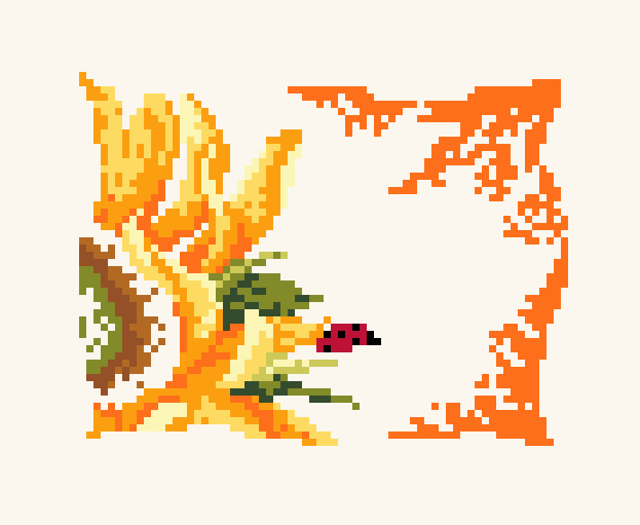 Cartoon Flower Sunflower III Cross Stitch Pattern PDF, Easy Floral Embroidery Chart, DMC 11 Colors, 83 x 67 Stitches, Instant Download