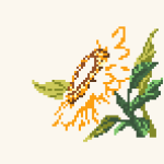 Cartoon Flower Little Daisy Cross Stitch Pattern PDF, Easy Floral Embroidery Chart, DMC 9 Colors, 83 x 68 Stitches, Instant Download